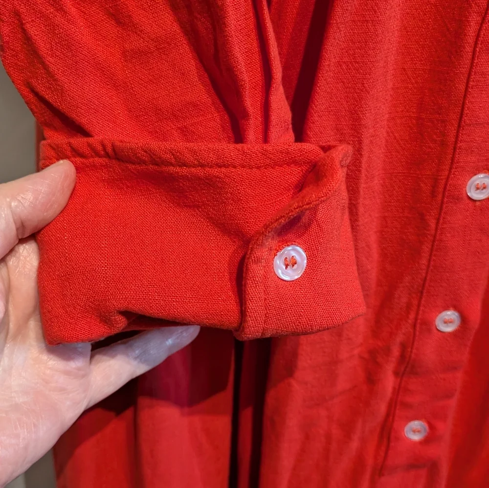B1 NWT Oyrosy Elegant Red Pleated Maxi Dress - Size XS - Picture 3 of 9